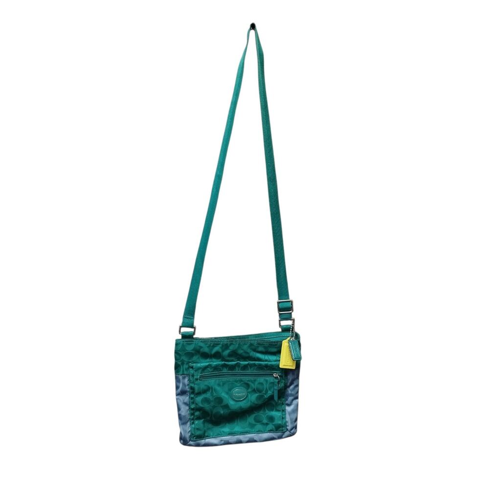 Coach Womens Getaway Signature Nylon Crossbody Bag With Hang Tags Lightweight
